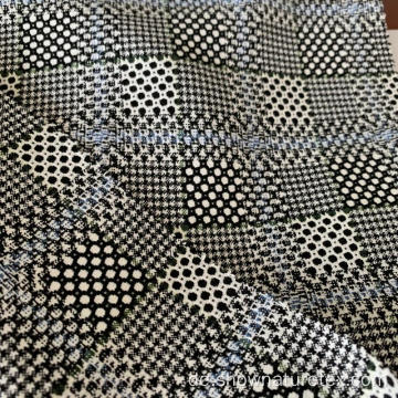 Polyester Viskose Spandex Checks Stoff